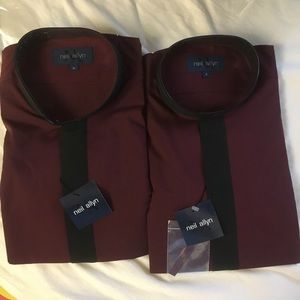 Burgundy and Black Button Down Shirt